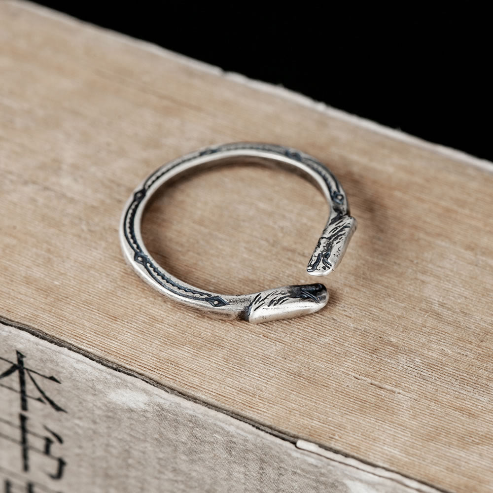 925 Sterling Silver Double-headed Adjustable Ring