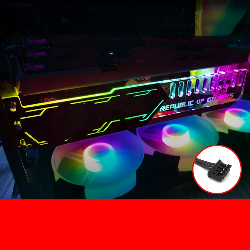 Barra de luz LED montada transversal, caja emisora, decoración, soporte para tarjeta gráfica RGB