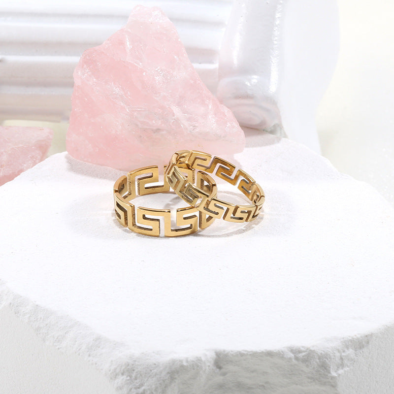 Anillo de moda personalizado Simple minoritario que no se decolora a la moda para hombres lujo ligero de alta calidad