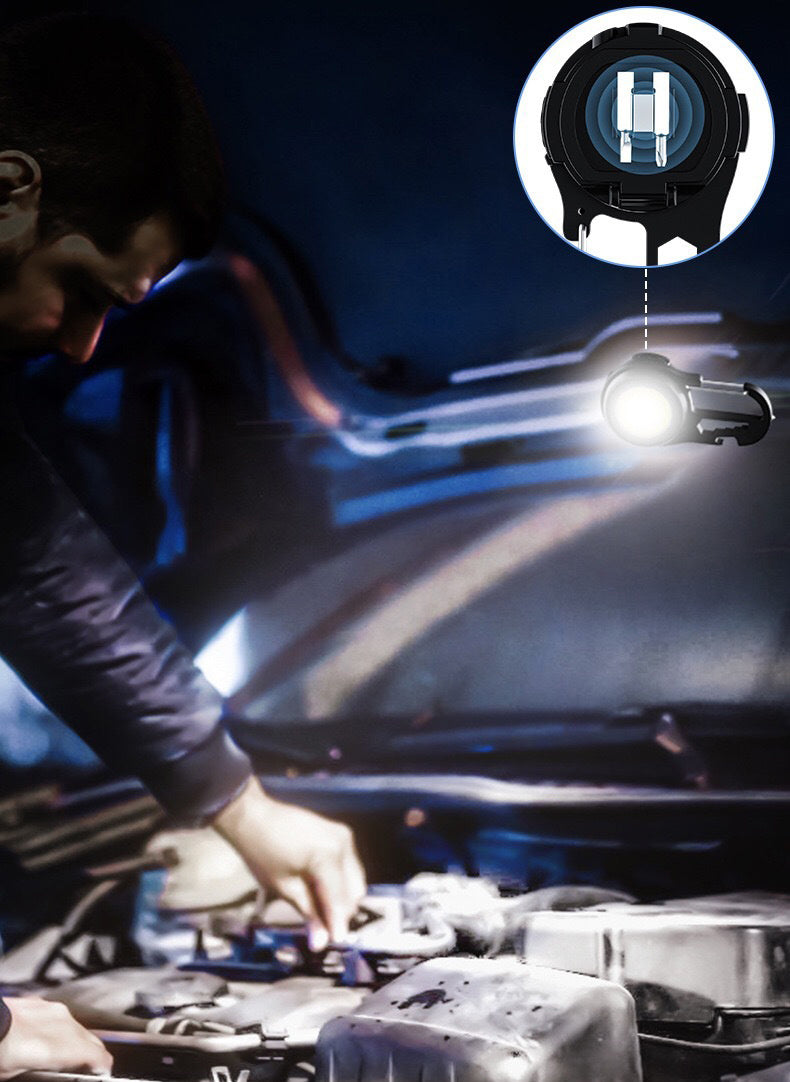 Mini lámpara multifuncional 6 en 1 con llavero, linterna pequeña superbrillante, Lámpara de trabajo de aleación de aluminio