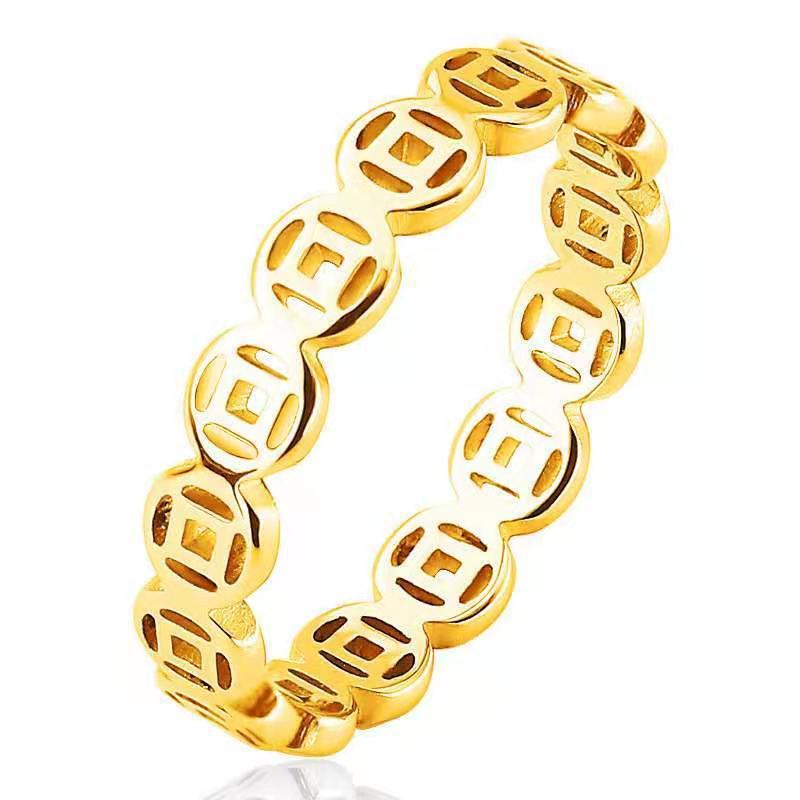 Bague porte-bonheur en acier inoxydable