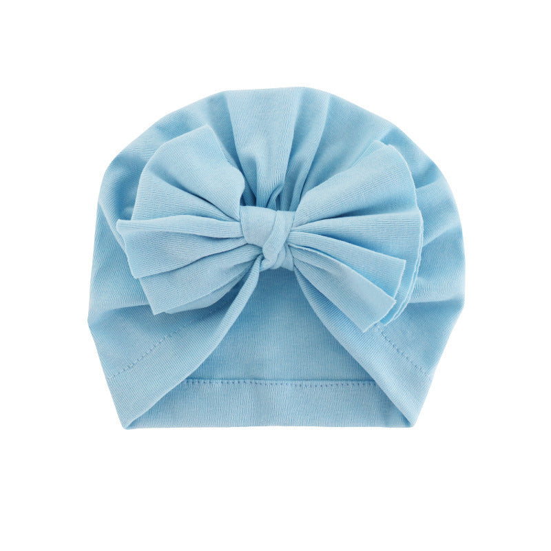 Chapeau à capuche avec turban enveloppé de nœud papillon, chapeau de couleur unie