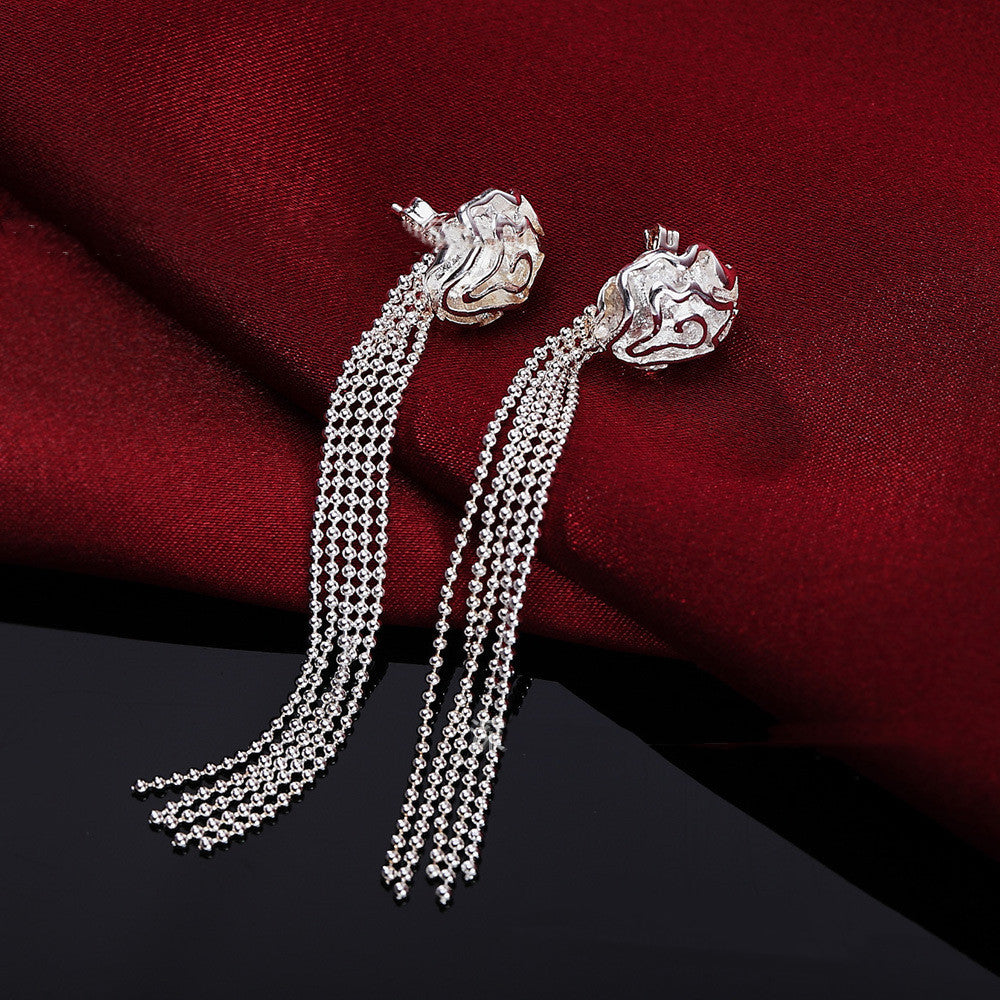 Boucles d'oreilles vintage en perles de roses pour femmes