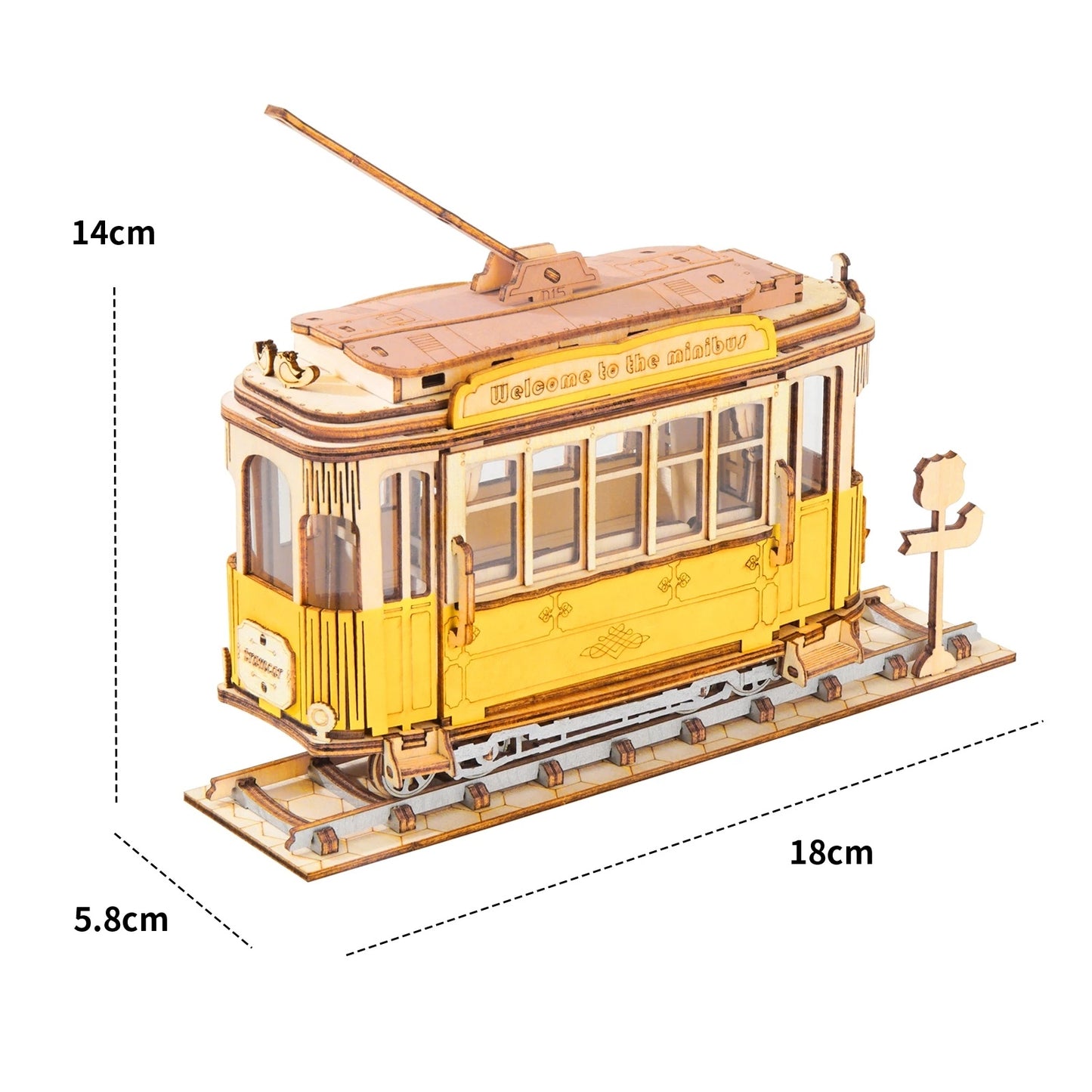 Robotime Rolife – modèle de tramway Vintage 3D, Puzzle en bois, jouets pour enfants, cadeaux de noël et d'anniversaire, TG505, livraison directe