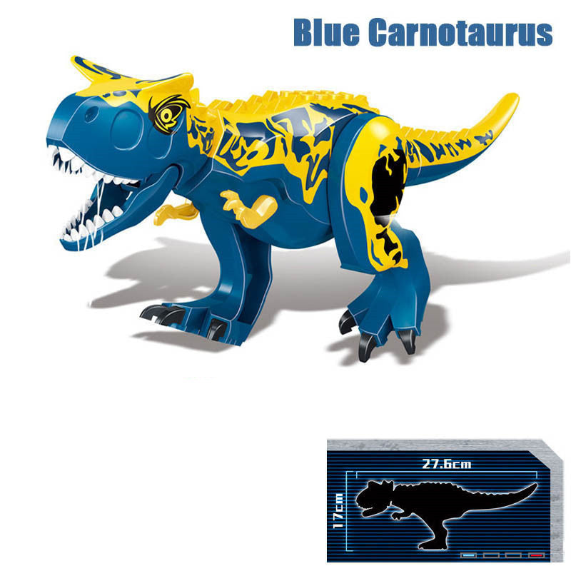 Bloques de construcción de dinosaurios coloridos jurásicos, rompecabezas para niños, montaje e inserción de juguetes para niños