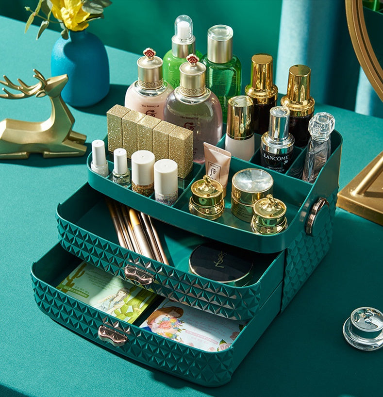 Boîte de rangement de bureau pour cosmétiques, anti-poussière