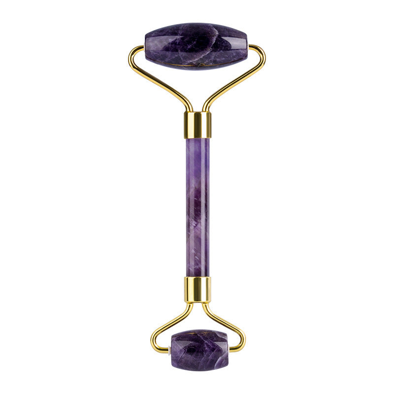Juego de rodillos de amatista Masajeador Gua Sha en forma de corazón