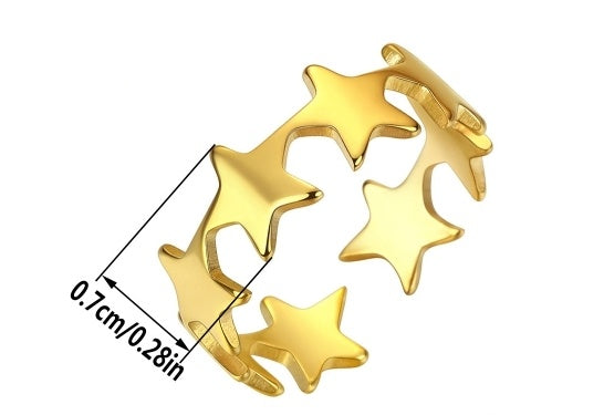 Anillo ajustable de estrella pequeña para mujer joyería vintage