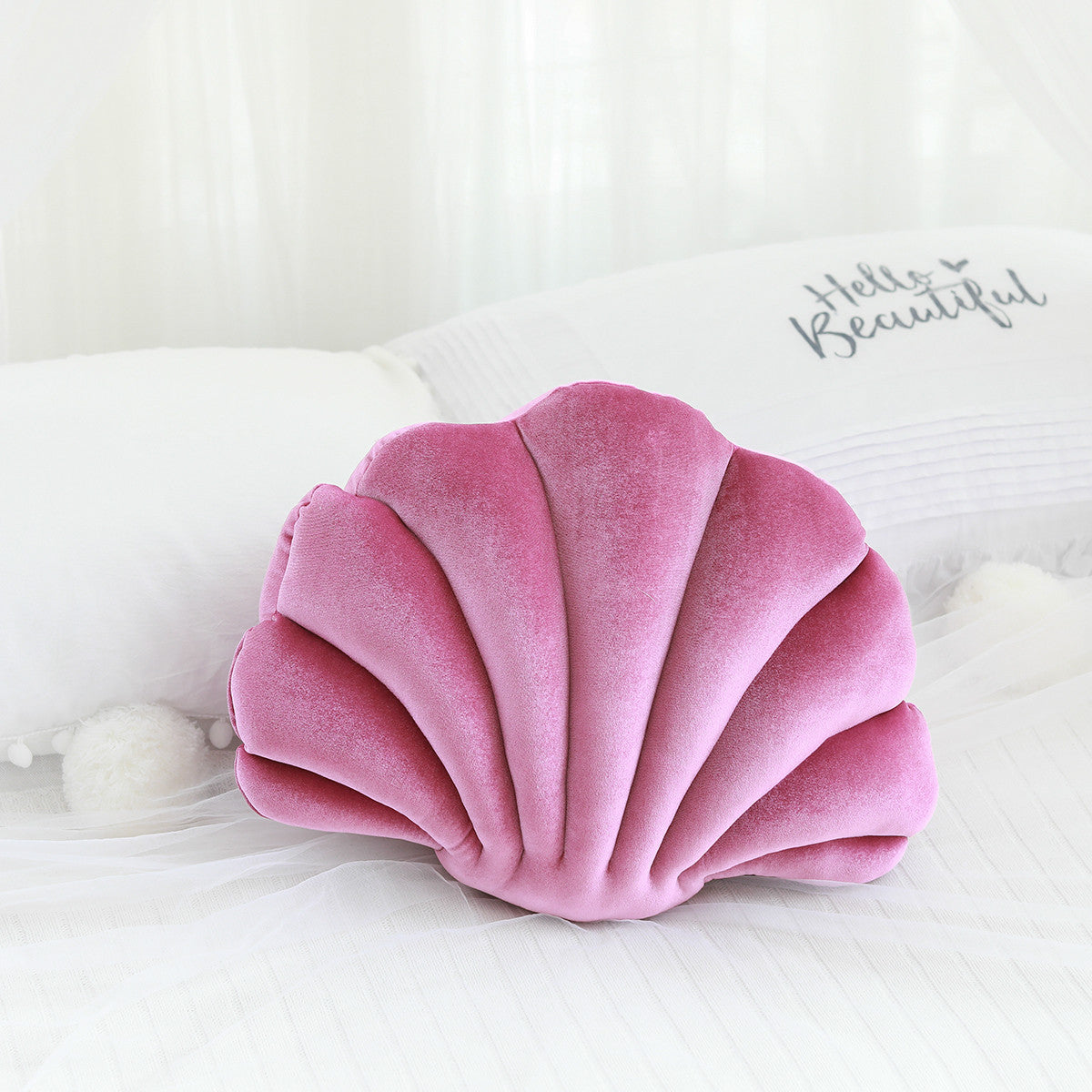 Almohada de concha de simulación, cojín, almohada para siesta de muñeca