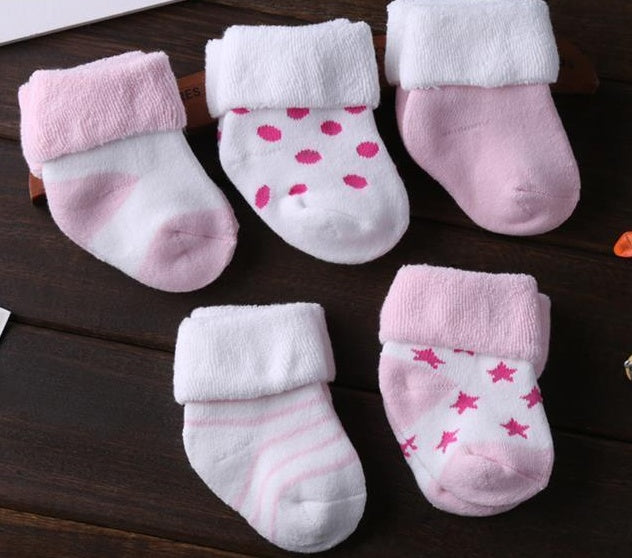 5 pares de calcetines de algodón antideslizantes para bebés, calcetines de muñecos de dibujos animados con campanas, accesorios suaves y bonitos para bebés y niños