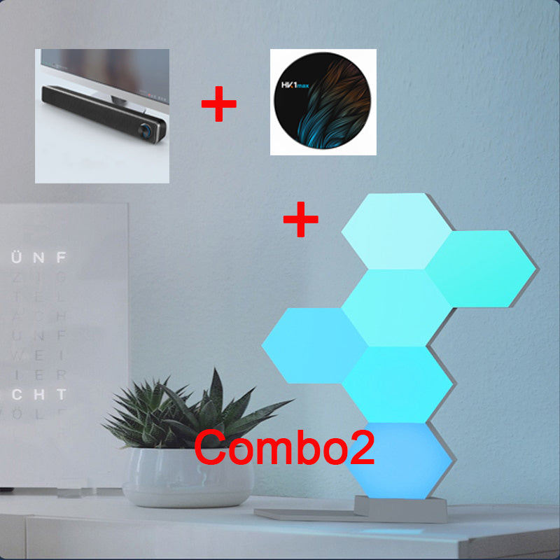 Lampe quantique pour maison intelligente, commande vocale avec application, 1600W, teinte lumineuse, secousse