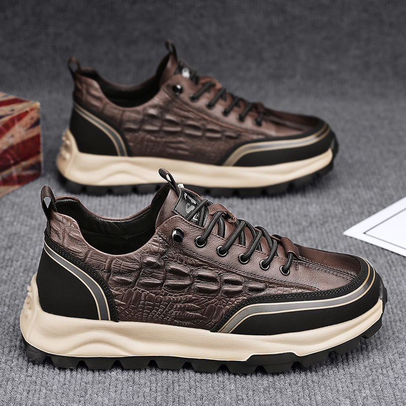 Zapatos de cuero planos informales de negocios para hombres