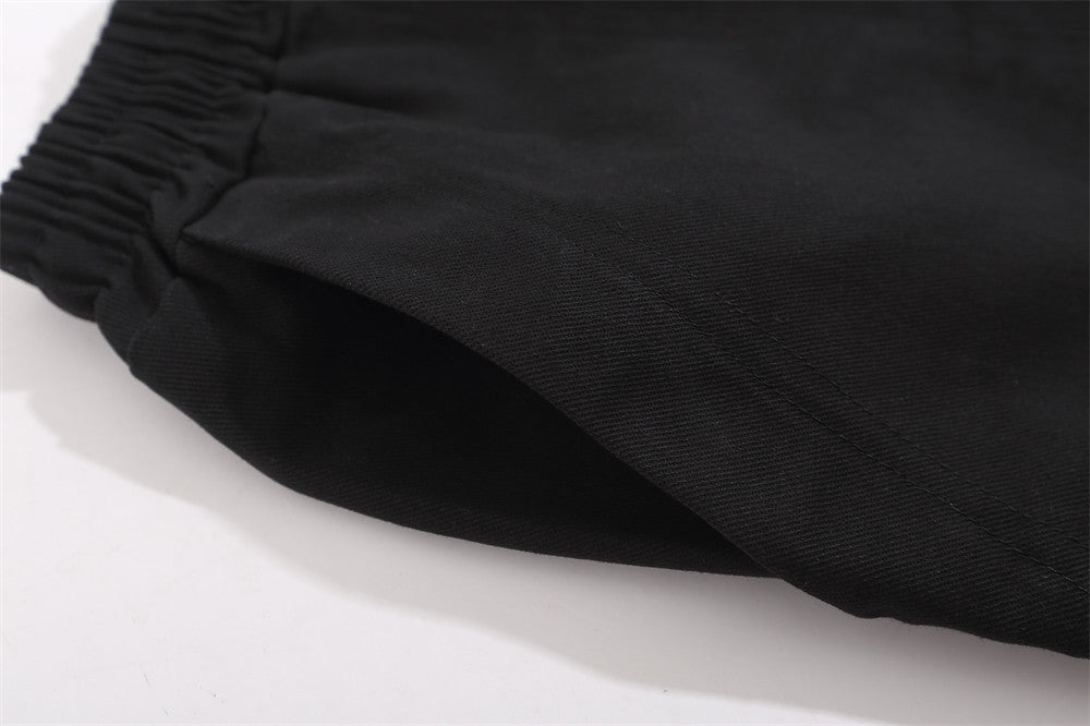 Men's American-style Multi-pocket Solid Color Straight-leg Trousers