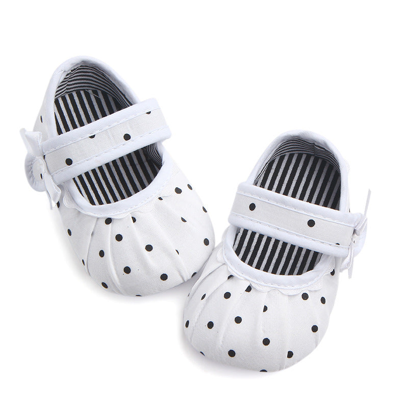 Zapatos de bebé niña lindos lunares princesa niño antideslizante en zapatos 