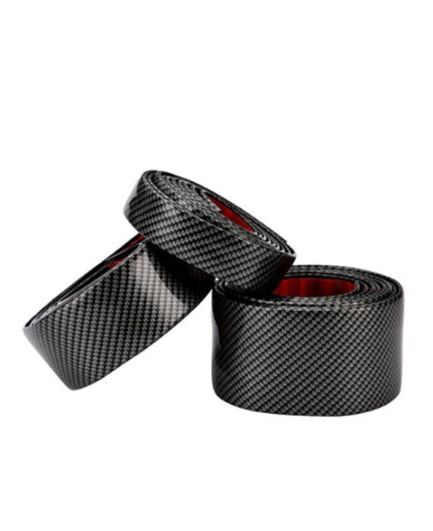 Barre de seuil d'automobile antiadhésive, autocollants de pare-chocs latéraux de porte générale, bandes de garniture de pédale modifiées universelles, motif en Fiber de carbone