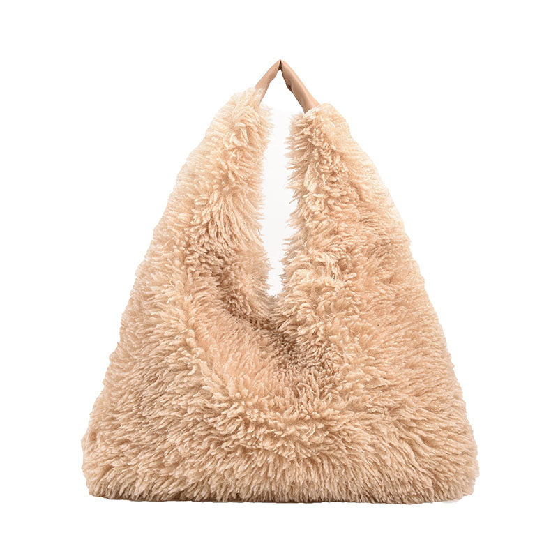 Sacs à main en peluche pour femmes, sac à bandoulière de grande capacité, mignon mode de luxe de styliste, fourre-tout tendance, nouvelle collection automne et hiver