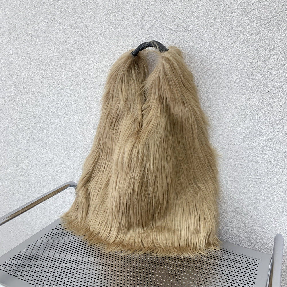 Sac fourre-tout en peluche à une épaule en laine d'eau
