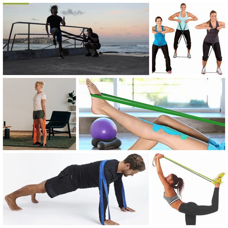 Banda larga de resistencia de ganchillo, banda elástica deportiva, Fitness T