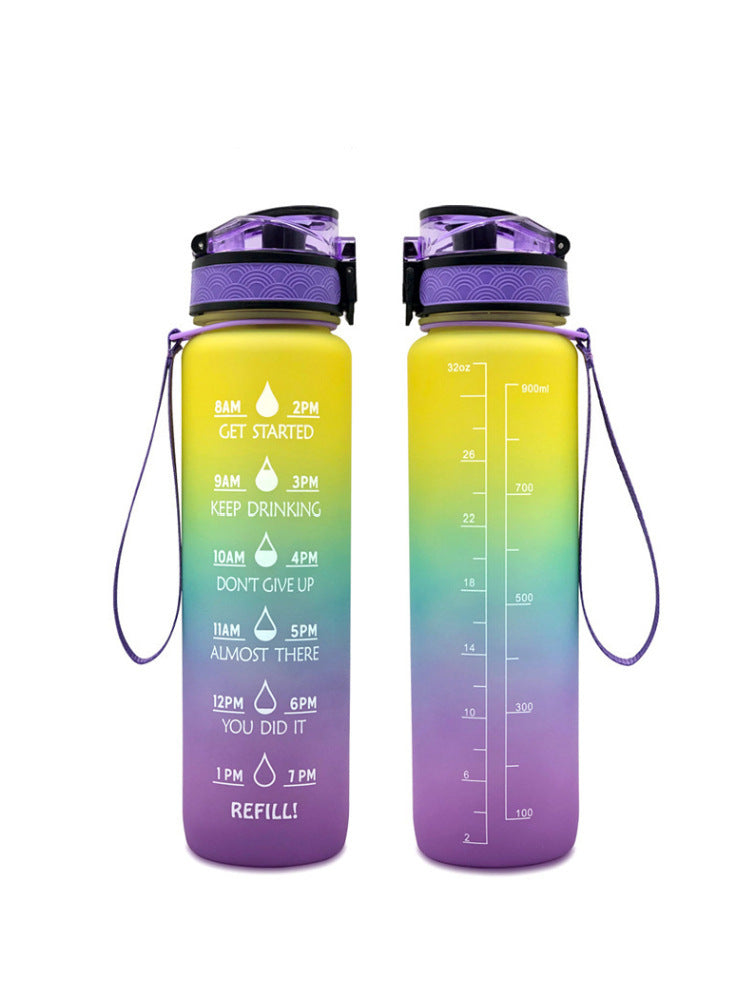 Frasco transparente, botella de agua de 1000ml, botella Kawaii embotellada, infusor sin Bpa, botella de agua transparente para deportes de leche de plástico, taza Kawaii