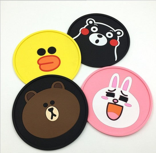 Tapis antidérapant de voiture ours brun de dessin animé, tapis de rangement de voiture, téléphone