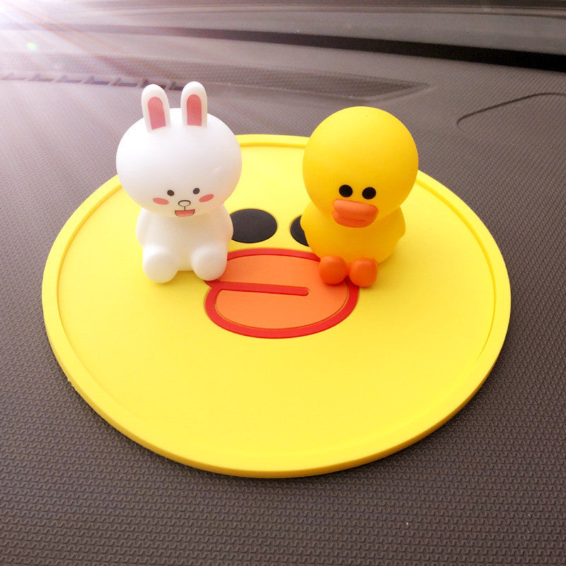 Tapis antidérapant de voiture ours brun de dessin animé, tapis de rangement de voiture, téléphone