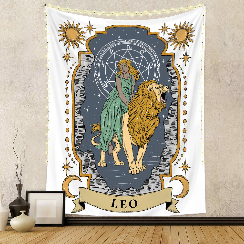 Tapisserie à douze constellations, tapisserie de crâne, tapisserie de Tarot
