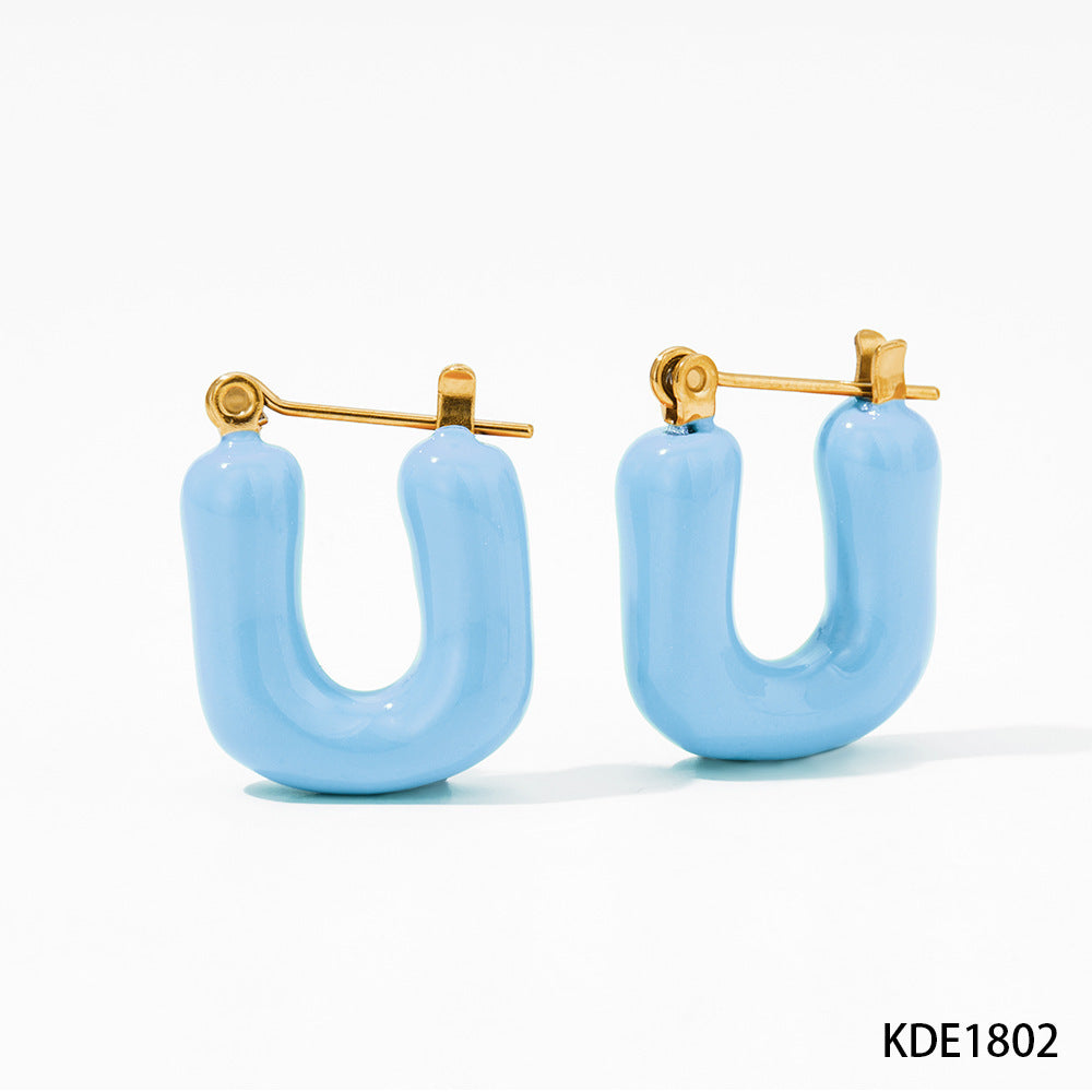 Girly Style Stainless Steel Alphabet Letter Earrings