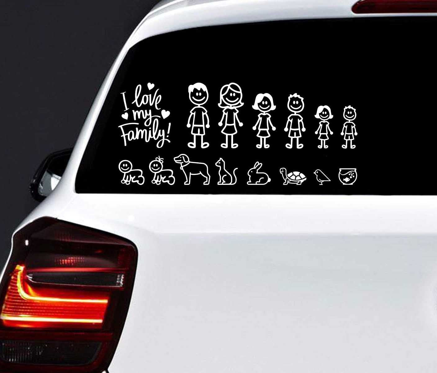 Glass Paster Family Car Window Waterproof And Sun Protection Decal Ornament 20cm 16cm 20 Gset