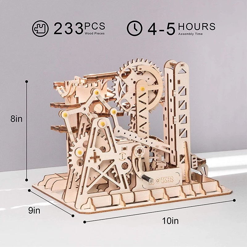 Robotime ROKR blocs marbre course course labyrinthe balles piste bricolage 3D en bois Puzzle caboteur modèle Kits de construction jouets pour livraison directe