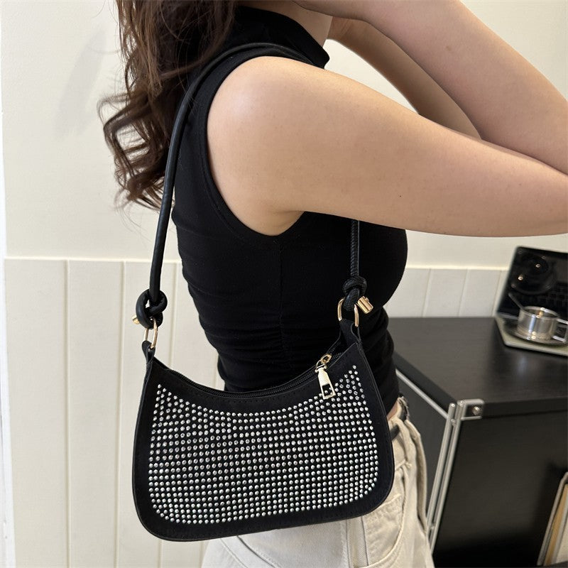 Sac sous les bras de Style occidental incrusté de diamants, sac à bandoulière décontracté à la mode