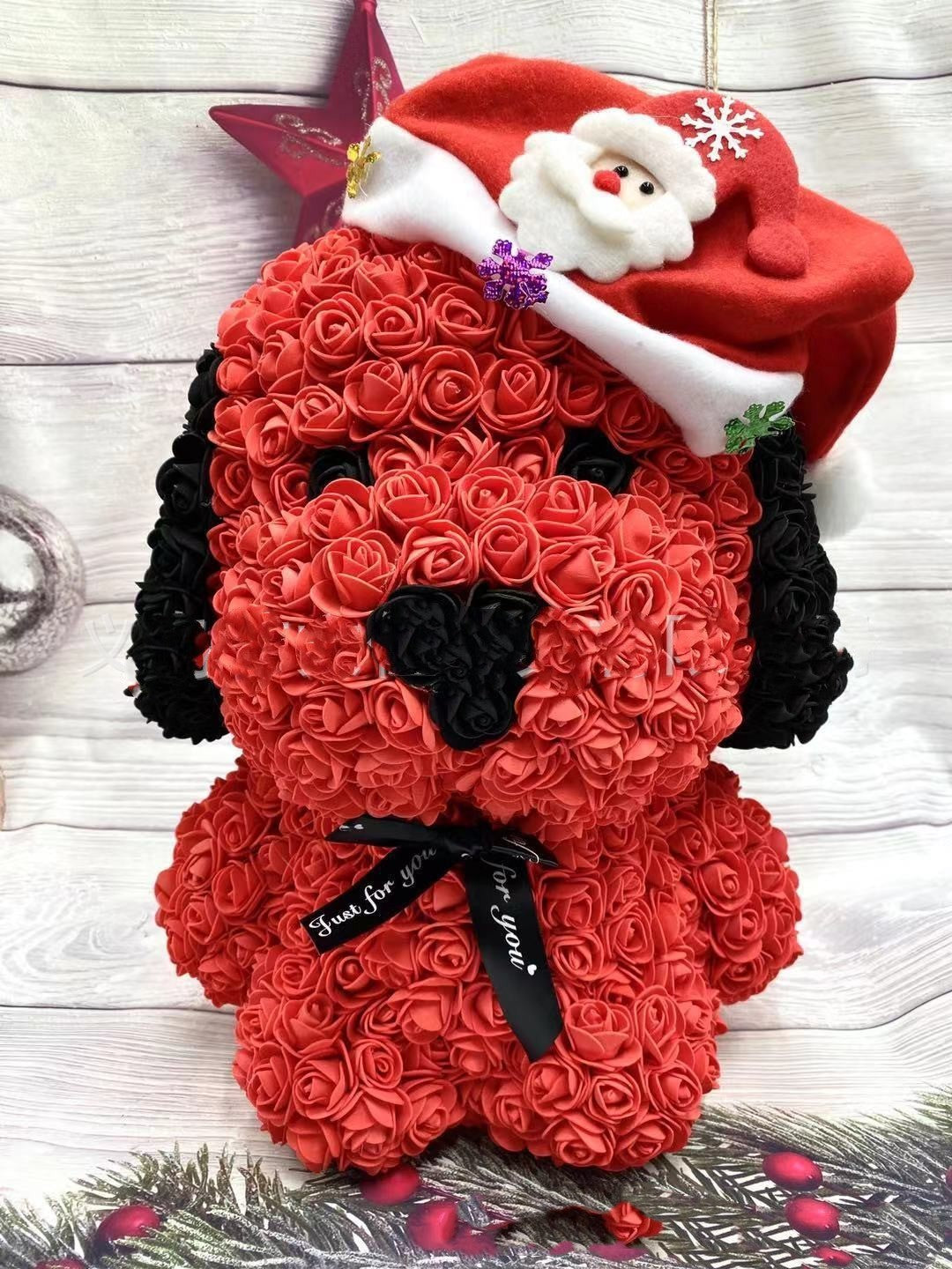 Saint Valentin Rose Carlin Savon Fleur Cadeau Créatif Rose Ours Chien