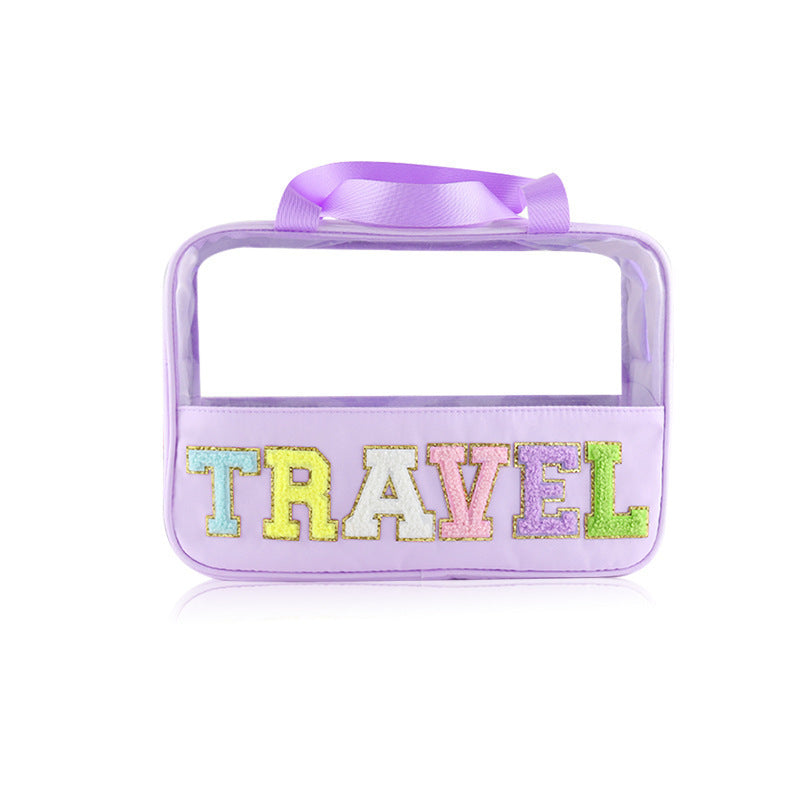 Bolsa de cosméticos para mujer translúcida portátil de gran capacidad