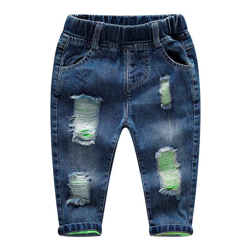 Pantalon garçon enfant, pantalon enfant, pantalon denim déchiré
