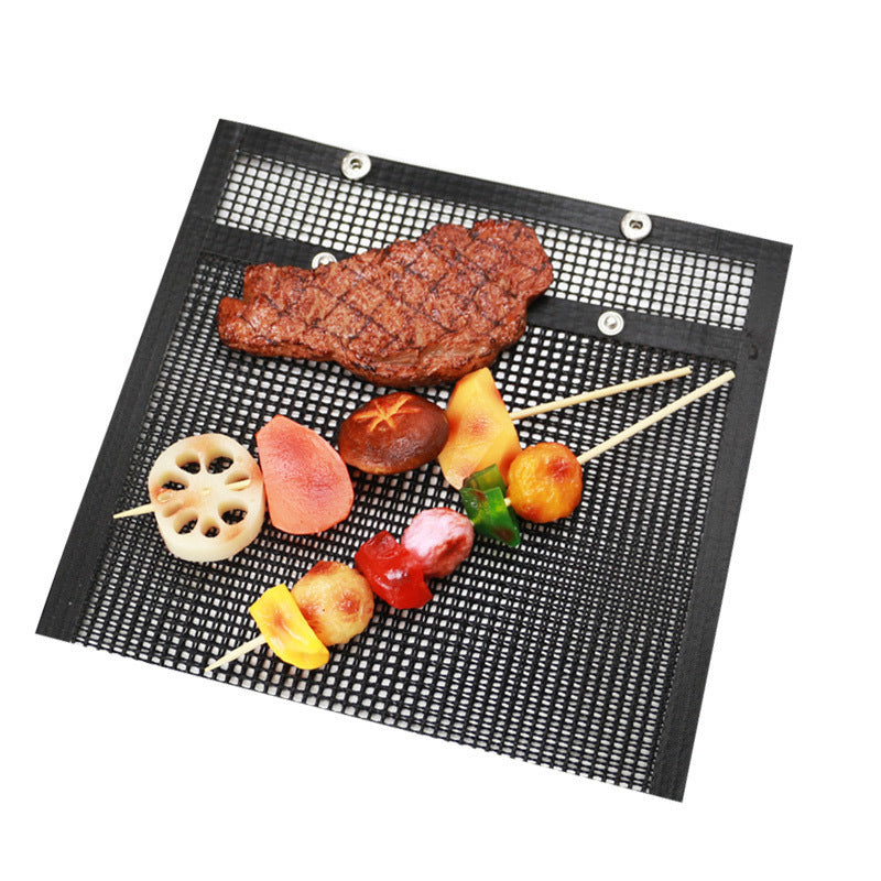 Sac en maille pour gril, tapis de grille antiadhésif, sac de barbecue, gril de légumes, tapis de gril réutilisable résistant aux hautes températures