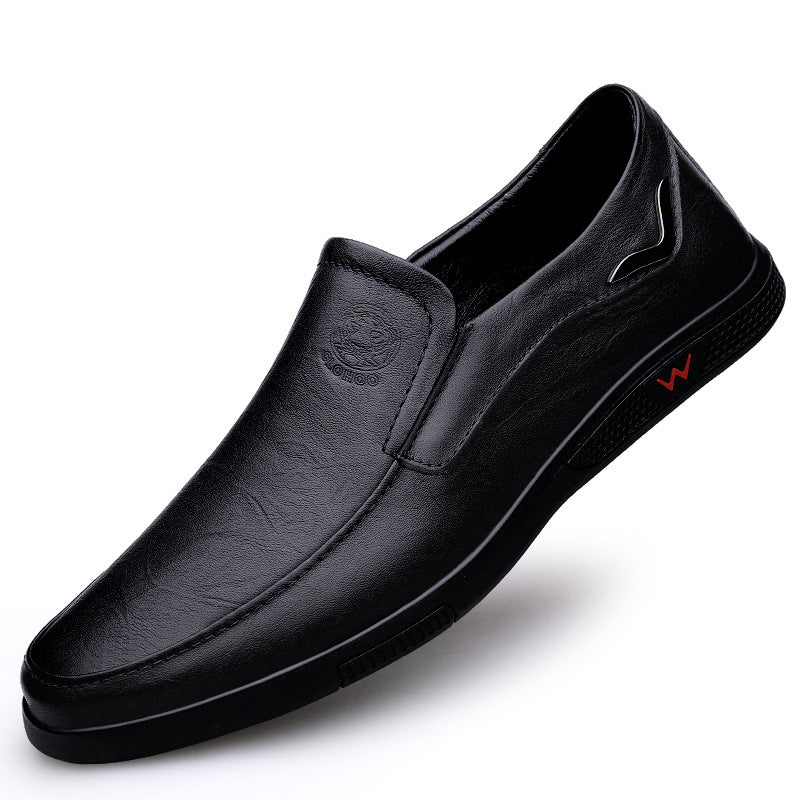Chaussures en cuir décontractées d'affaires pour hommes en peau de vache, respirantes et confortables