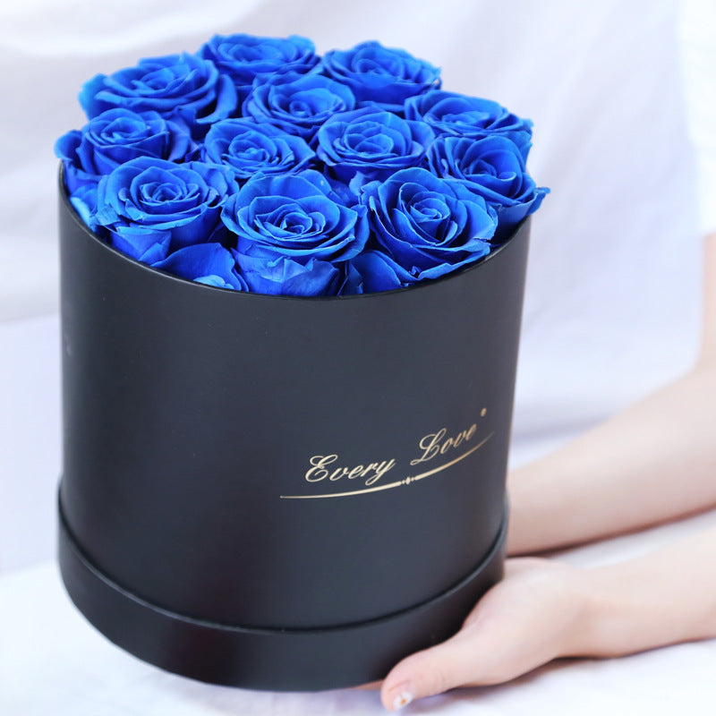 Fleur de vie éternelle Rose immortelle avec seau à câlin, cadeau romantique pour la saint-valentin