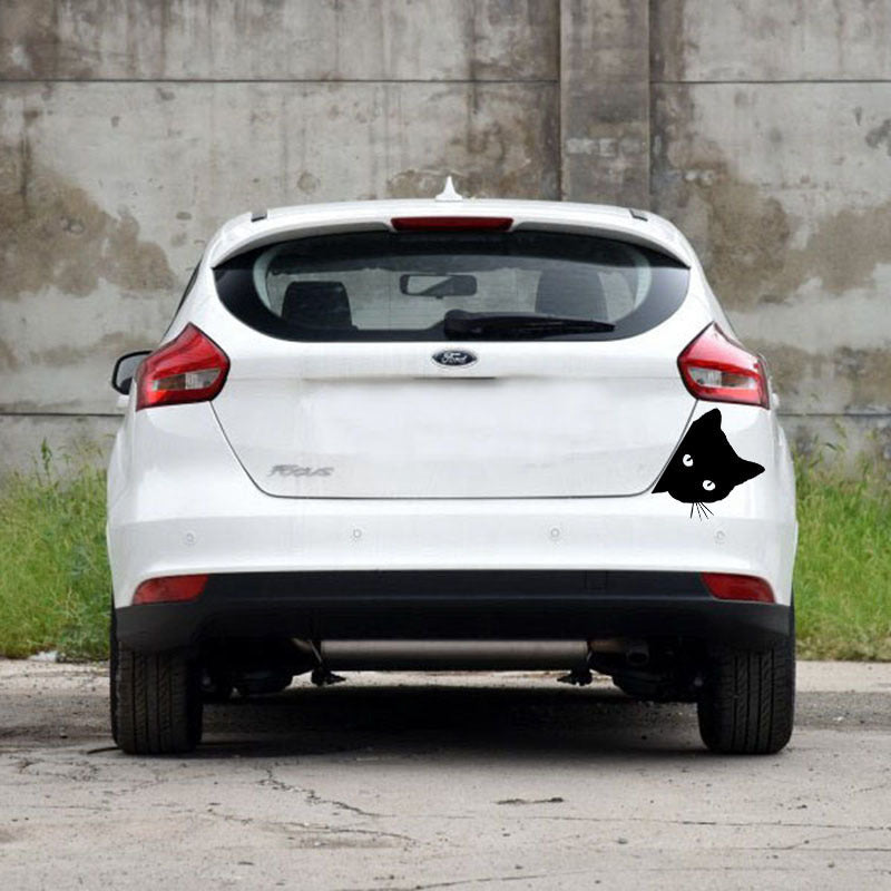 Pegatina decorativa reflectante para coche con personalidad de gato