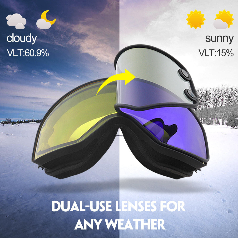 Gafas de esquí con visión nocturna para miopía con imán