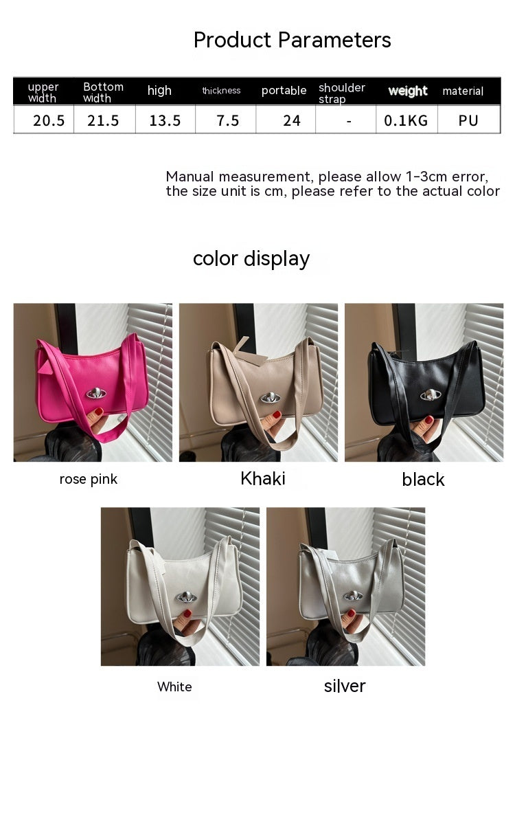 Sac à bandoulière doux de couleur pure de tempérament simple