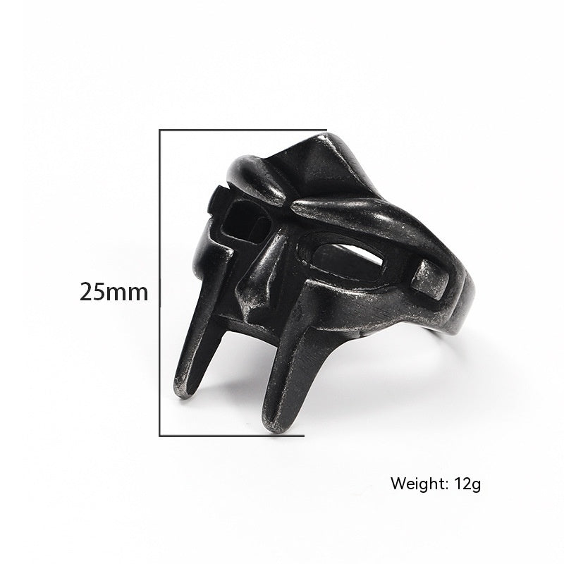 Bague en acier titane tête fantôme dominateur Hip Hop