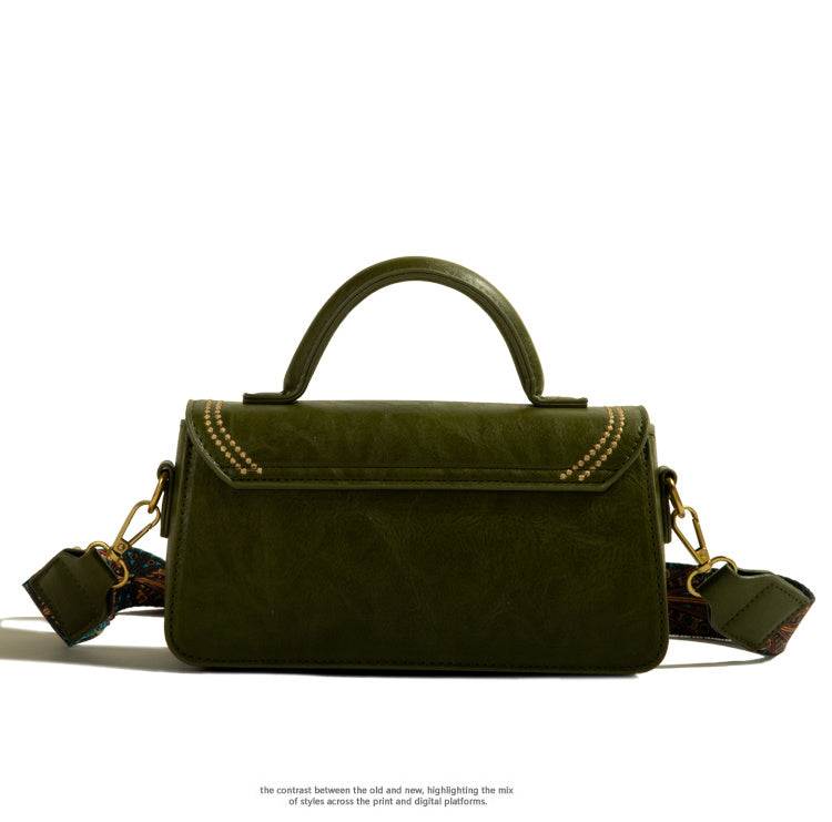 Bolso mensajero retro de textura avanzada para mujer