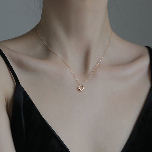 Collier cercle géométrique pour femmes, chaîne de clavicule Simple, Niche de tempérament, sac Normcore