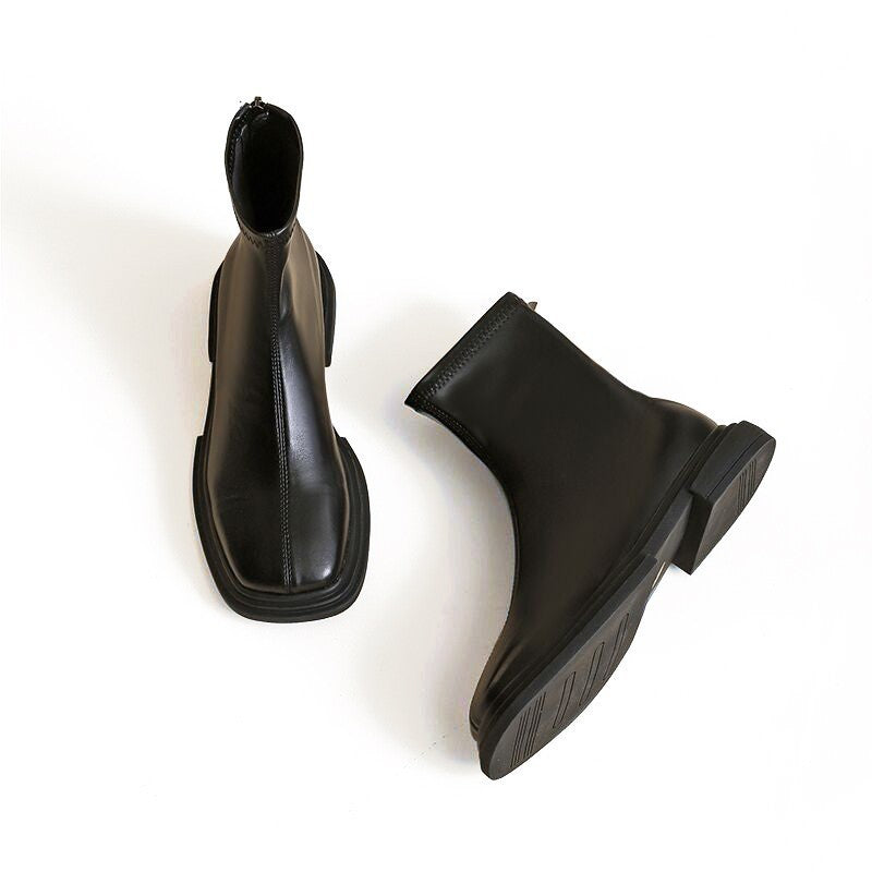 Botas Martin estilo británico retro con punta cuadrada para mujer