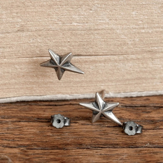 Boucles d'oreilles cinq étoiles personnalisées de tempérament rétro