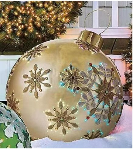 Boules de noël décorations d'arbre de noël, jouets gonflables d'ambiance extérieure pour la maison, boule cadeau de noël