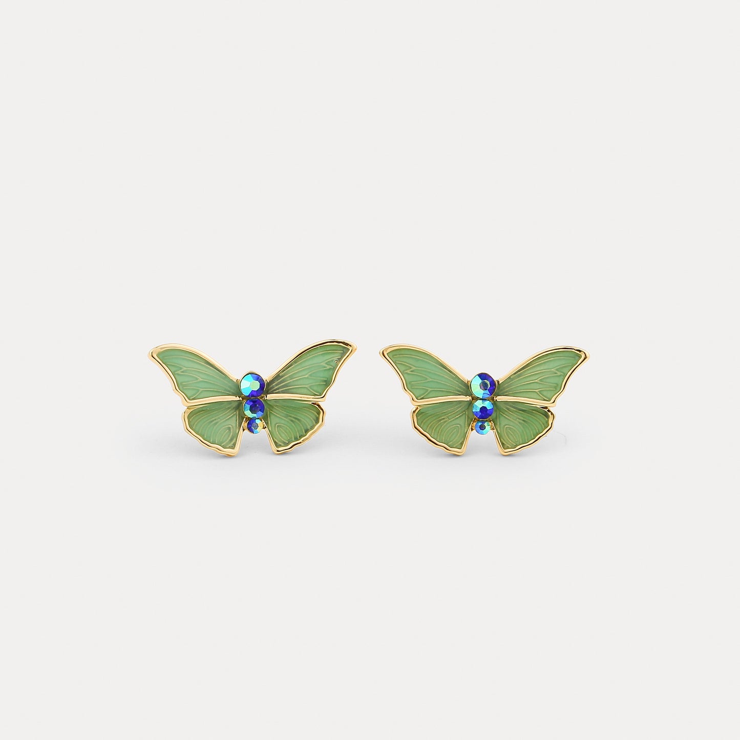 Costume de boucles d'oreilles papillon artisanal en émail goutte d'huile