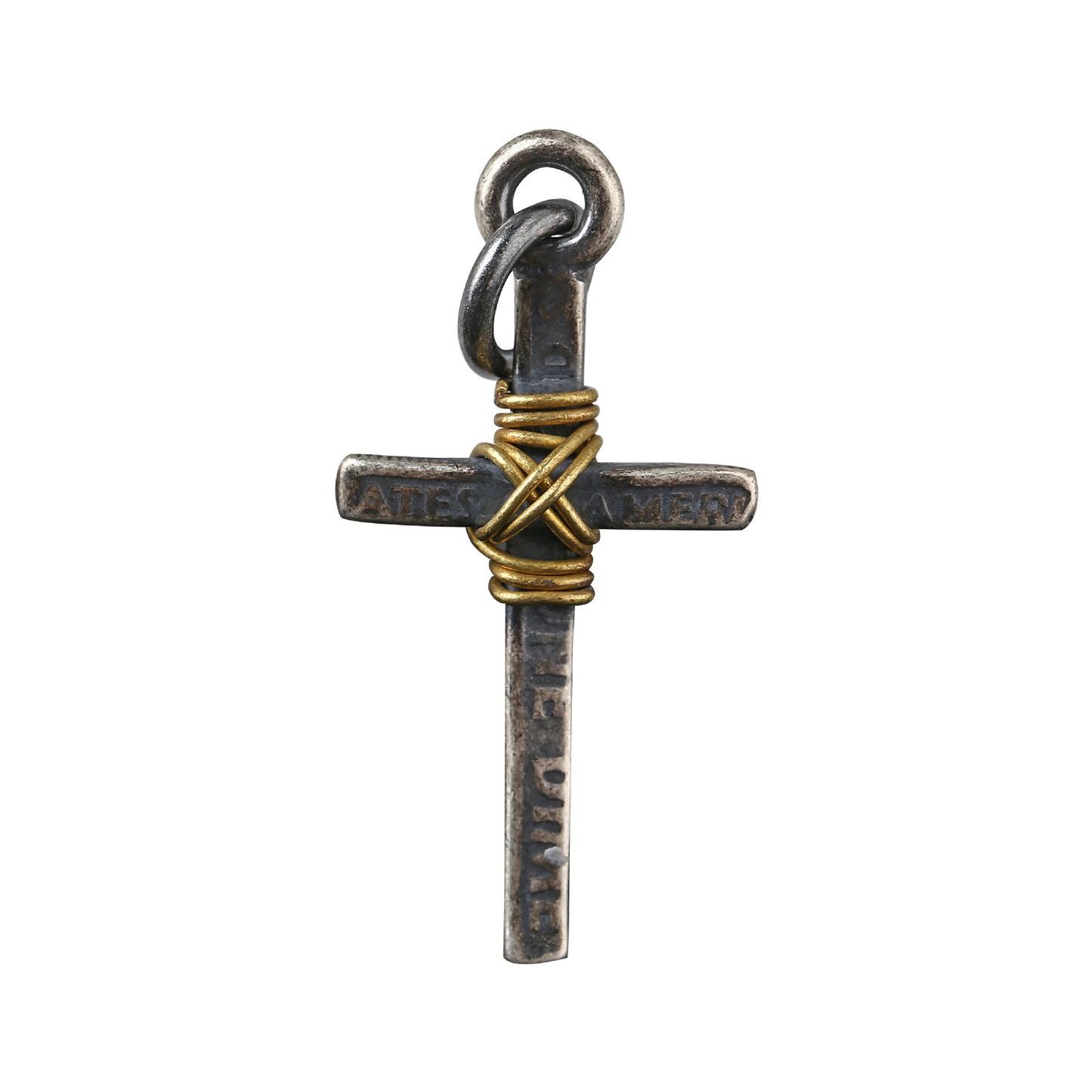 S925 Silver Cross Pendant Winding Copper Wire