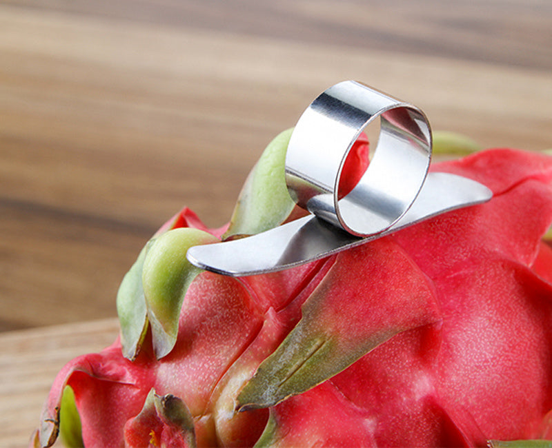 Gadgets de cuisine avec anneau éplucheur en acier inoxydable