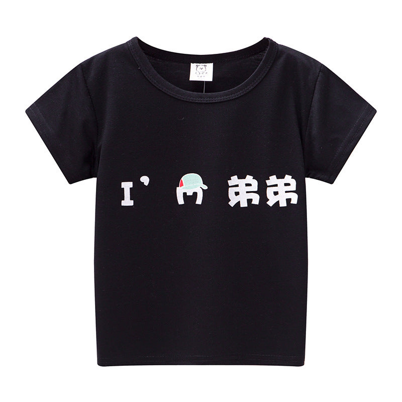 T-shirt à manches courtes pour enfants, garçons et filles, haut à manches mi-longues avec dessin animé