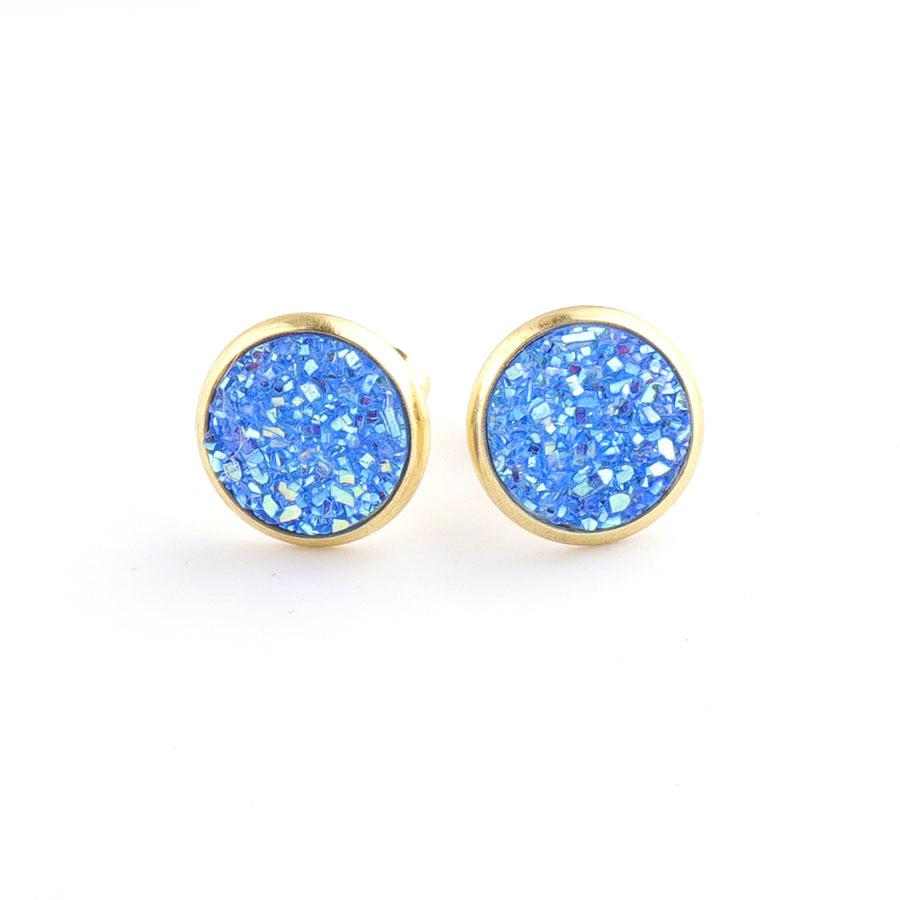 Boucles d'oreilles à tige étoilées en acier inoxydable plaqué or
